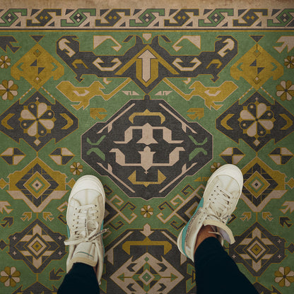 Vintage Vinyl Rug - Traditional - Sage