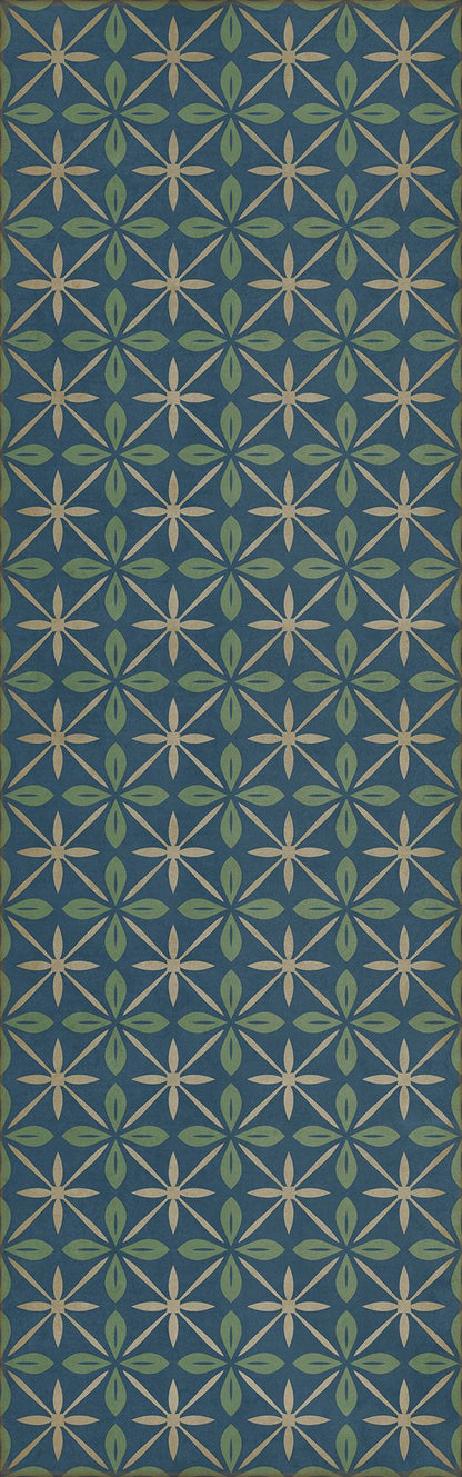 Vintage Vinyl Rug - Pattern 81 - Blue Moon Drive In