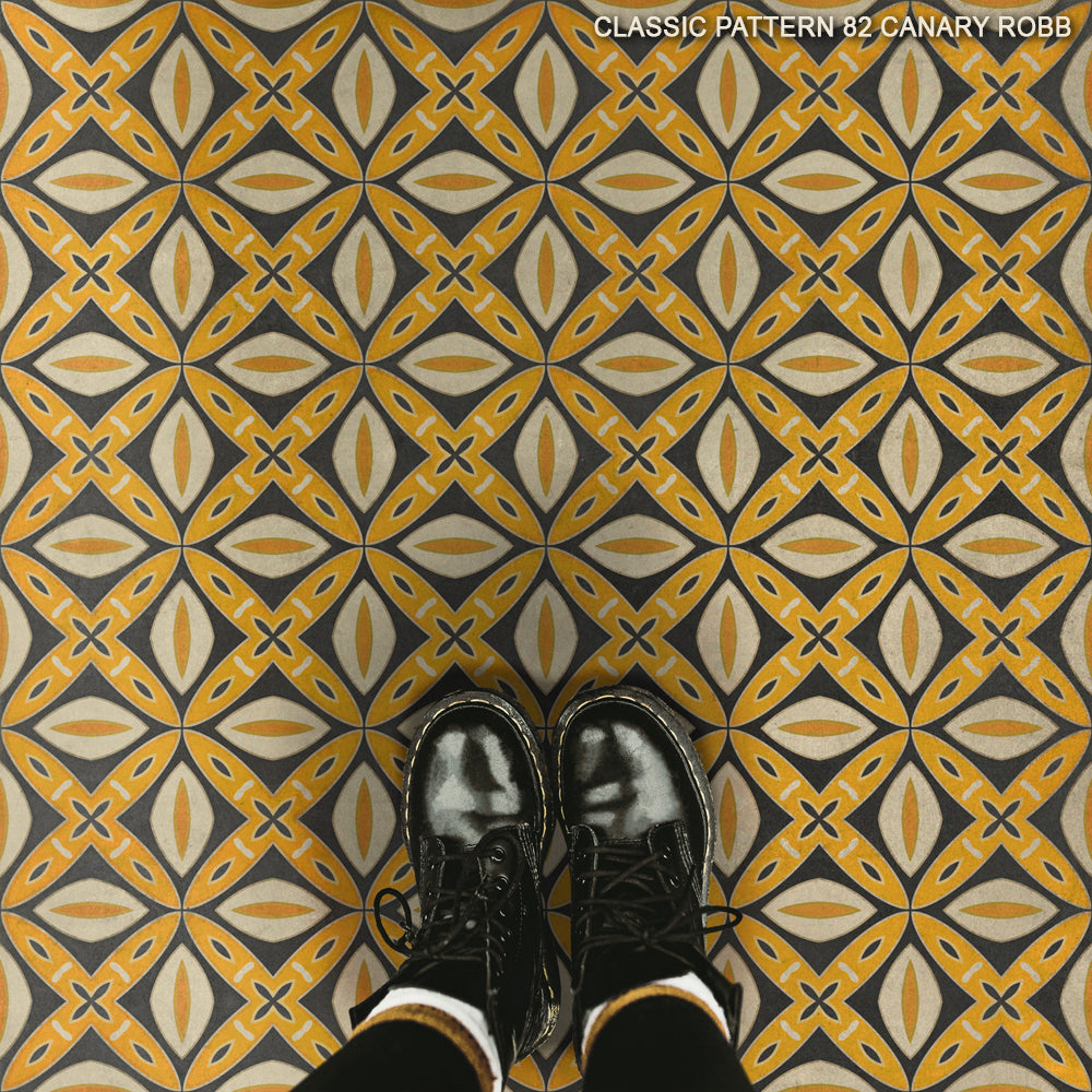 Vintage Vinyl Rug - Pattern 82 - Canary Robb