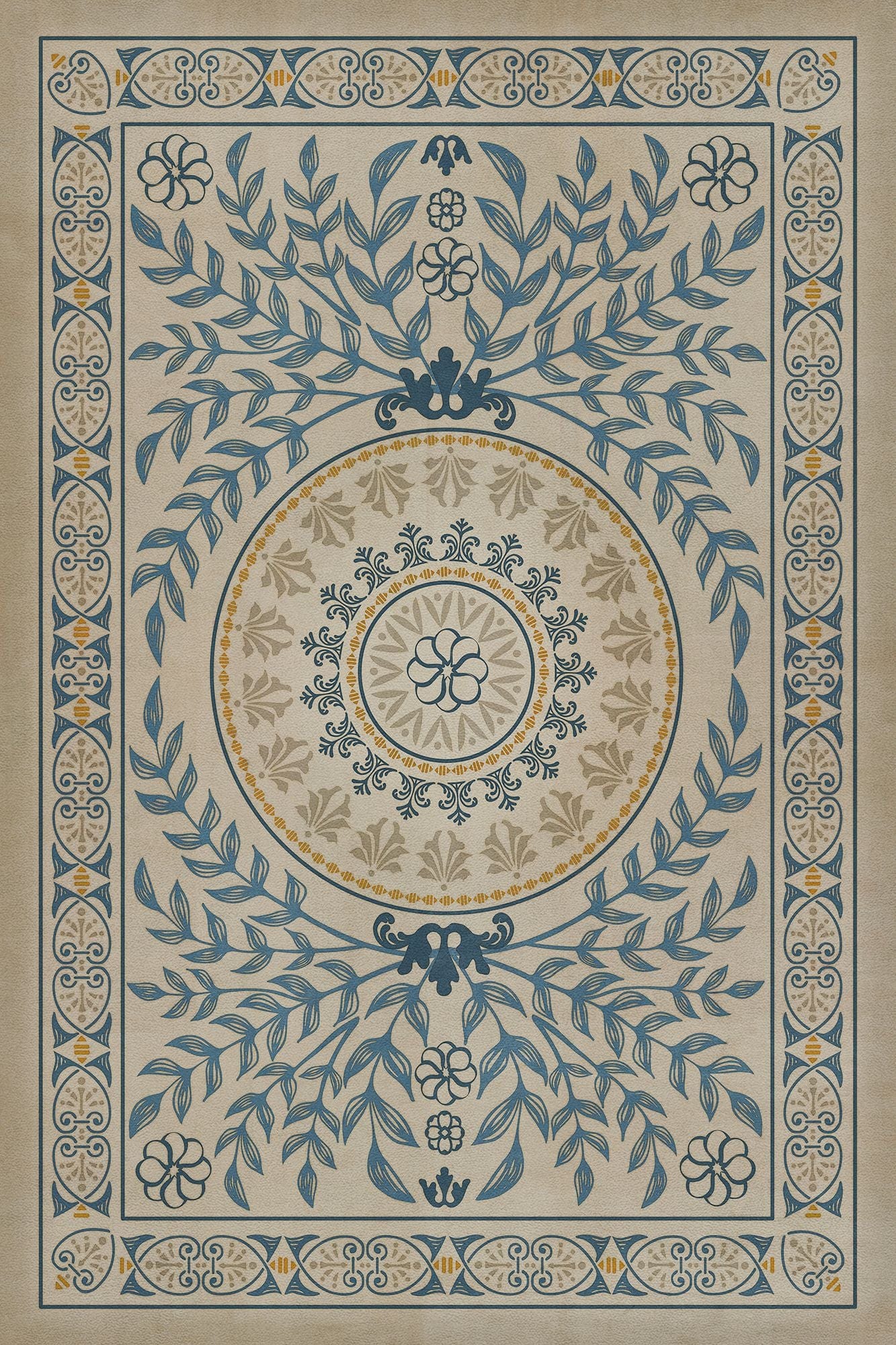 Vintage Vinyl Rug - Pattern 40 - Villa dEste
