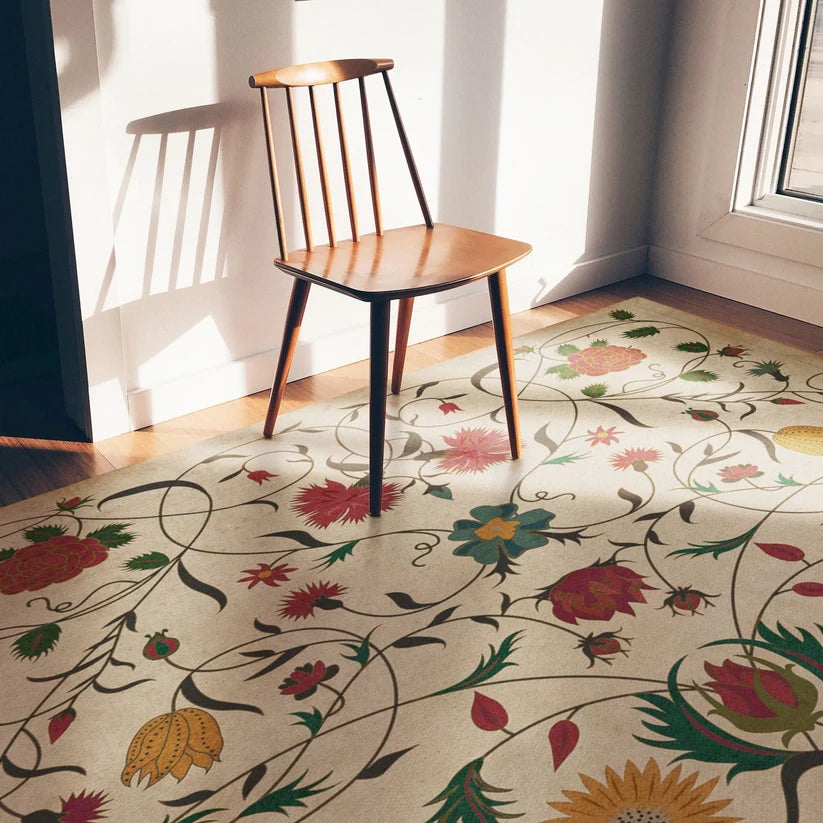 Vintage Vinyl Rug - Floral - Abigail