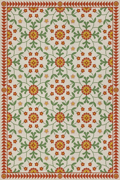 Vintage Vinyl Rug - Whig Rose - Contemplation
