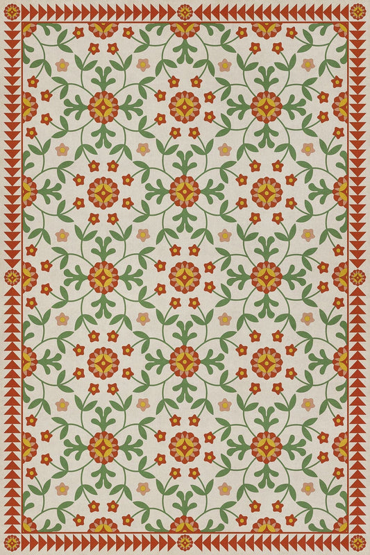 Vintage Vinyl Rug - Whig Rose - Contemplation