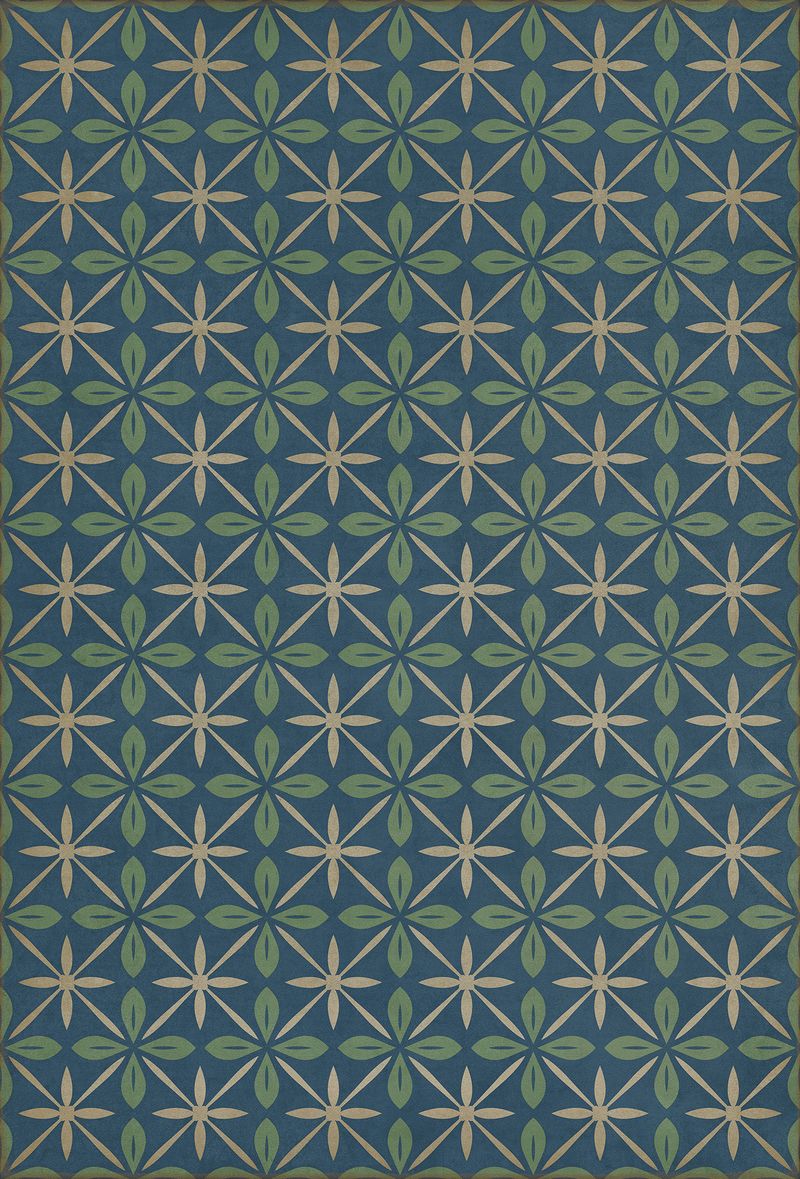 Vintage Vinyl Rug - Pattern 81 - Blue Moon Drive In