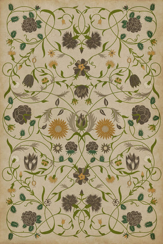 Vintage Vinyl Rug - Floral - Martha