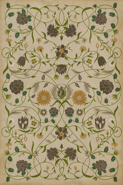 Vintage Vinyl Rug - Floral - Martha