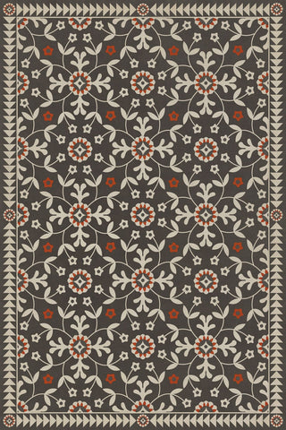 Vintage Vinyl Rug - Whig Rose - Time Takes It All