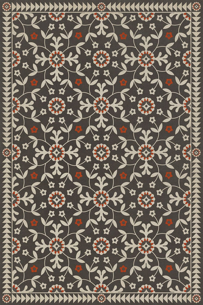 Vintage Vinyl Rug - Whig Rose - Time Takes It All