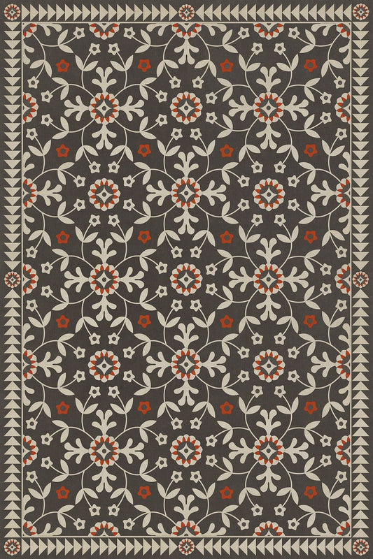 Vintage Vinyl Rug - Whig Rose - Time Takes It All