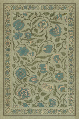 Vintage Vinyl Rug - Antique Floral - A Joy of Earth