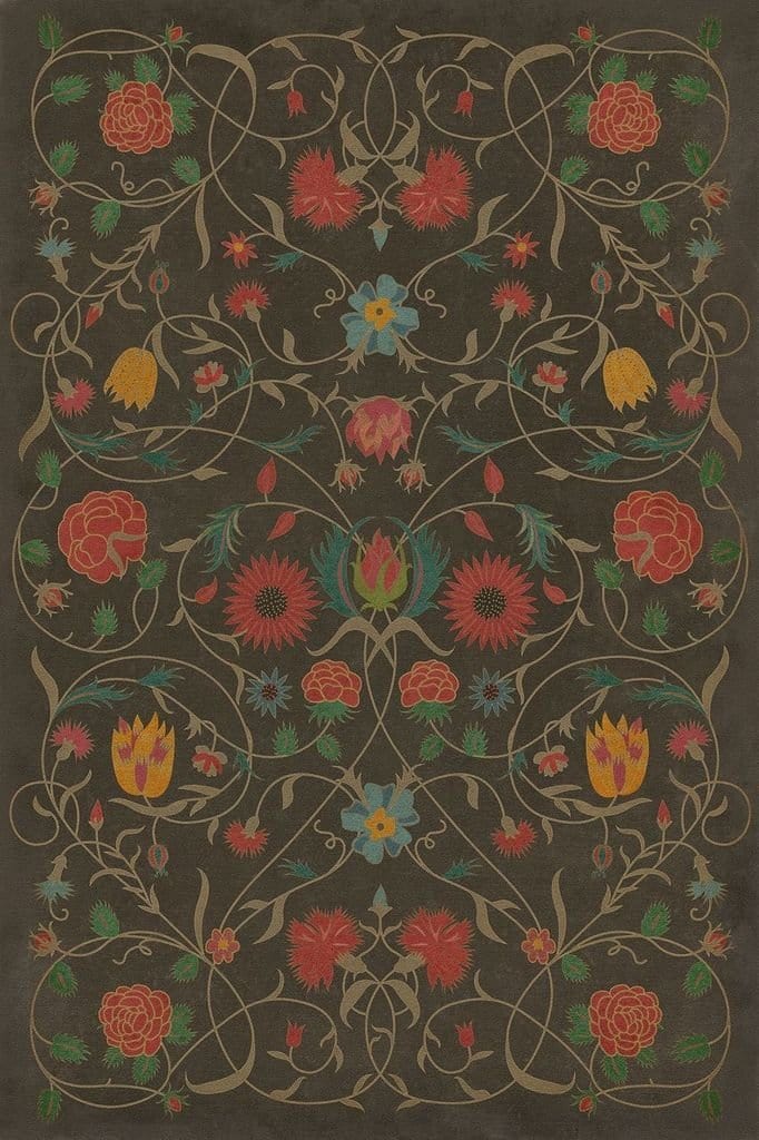 Vintage Vinyl Rug - Floral - Susannah