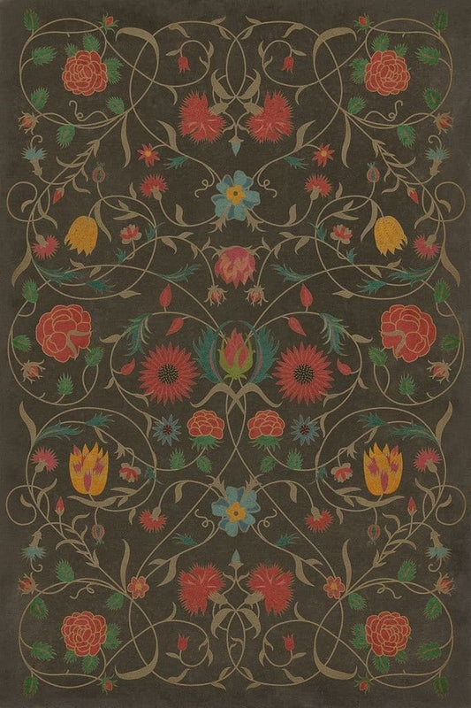Vintage Vinyl Rug - Floral - Susannah
