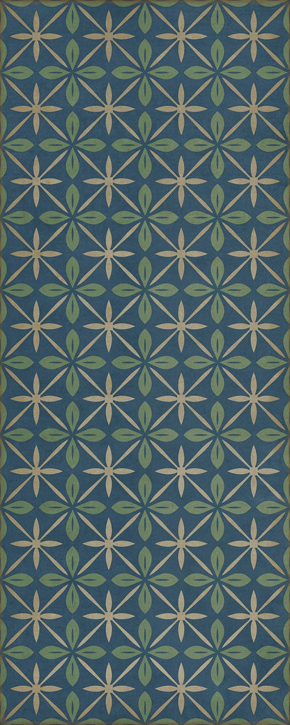 Vintage Vinyl Rug - Pattern 81 - Blue Moon Drive In