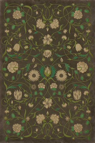 Vintage Vinyl Rug - Floral - Emma