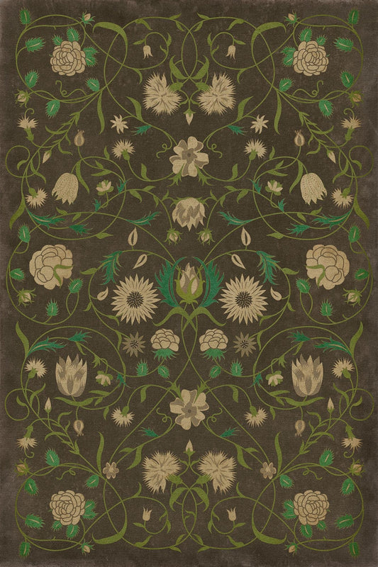 Vintage Vinyl Rug - Floral - Emma