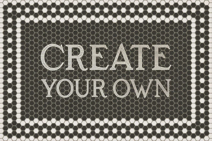 Vintage Vinyl Rug - Create Your Own Mosaic - Customized 46th Street