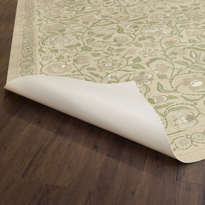 Vintage Vinyl Rug - Antique Floral - A Chilly Peace