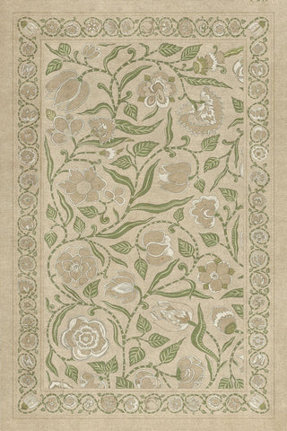 Vintage Vinyl Rug - Antique Floral - A Chilly Peace