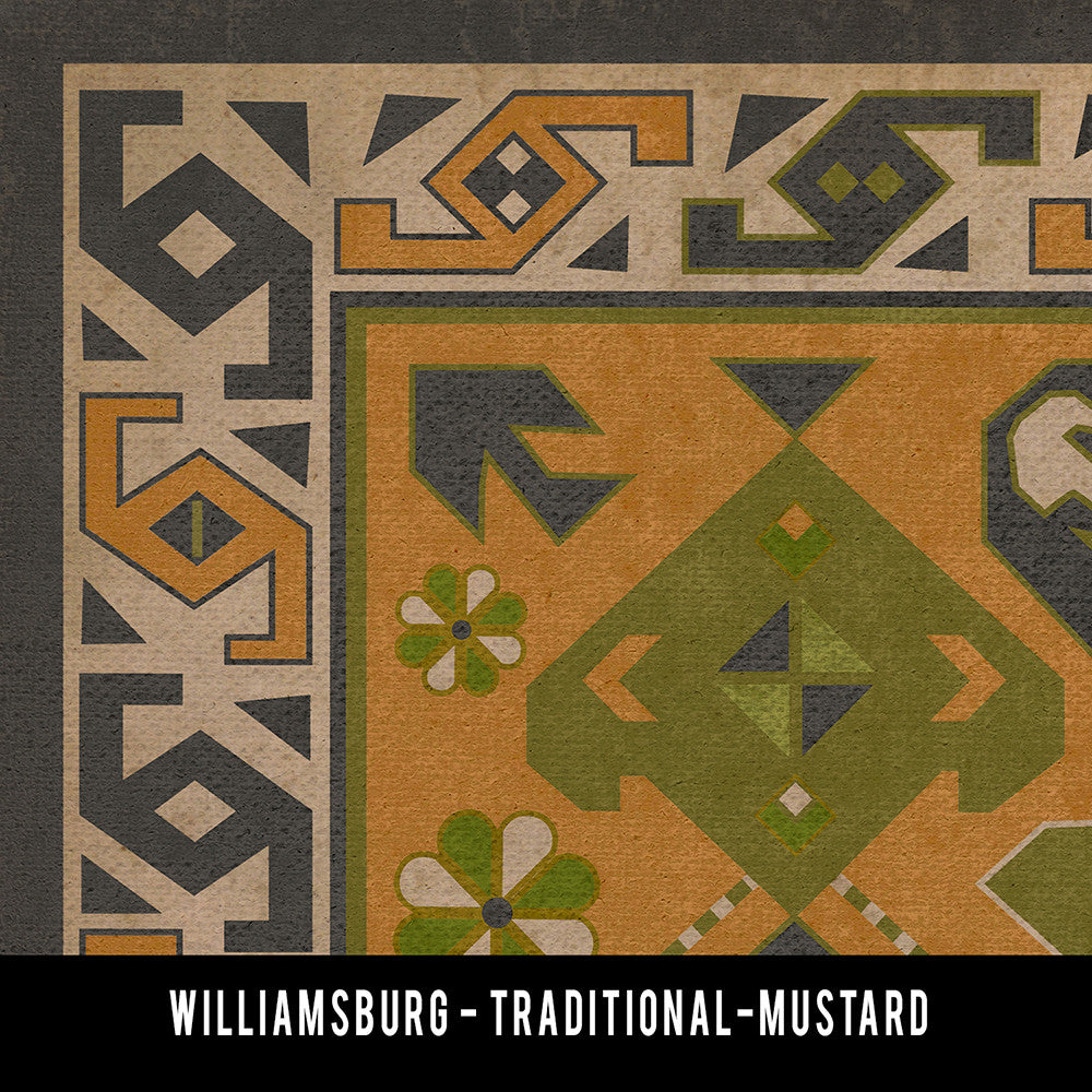 Vintage Vinyl Rug - Traditional - Mustard