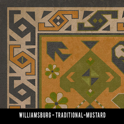 Vintage Vinyl Rug - Traditional - Mustard