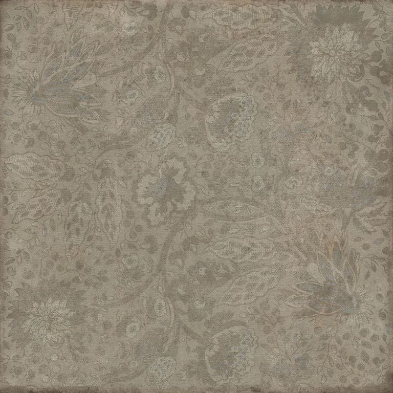 Vintage Vinyl Rug - Garden Gate - I robbed the Woods - 36"X36"