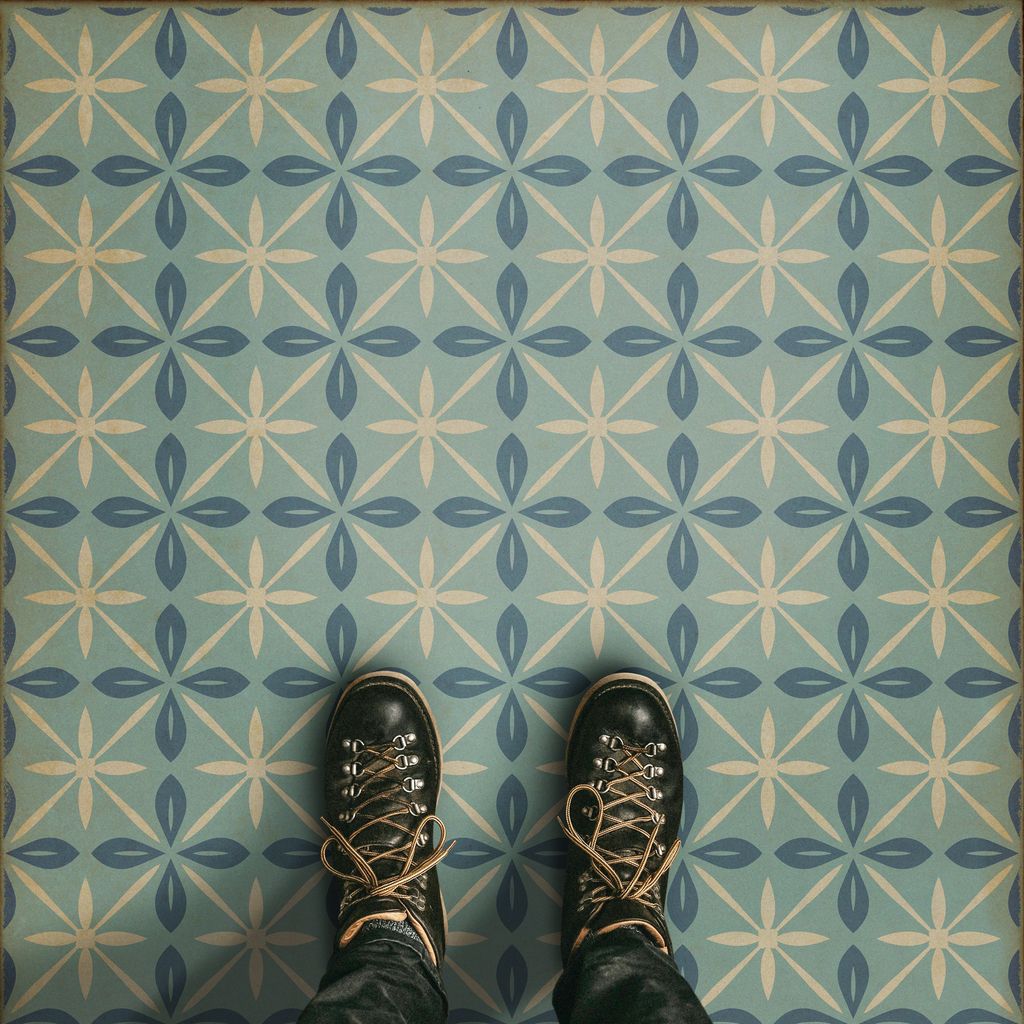 Vintage Vinyl Rug - Pattern 81 - Skyside Diner