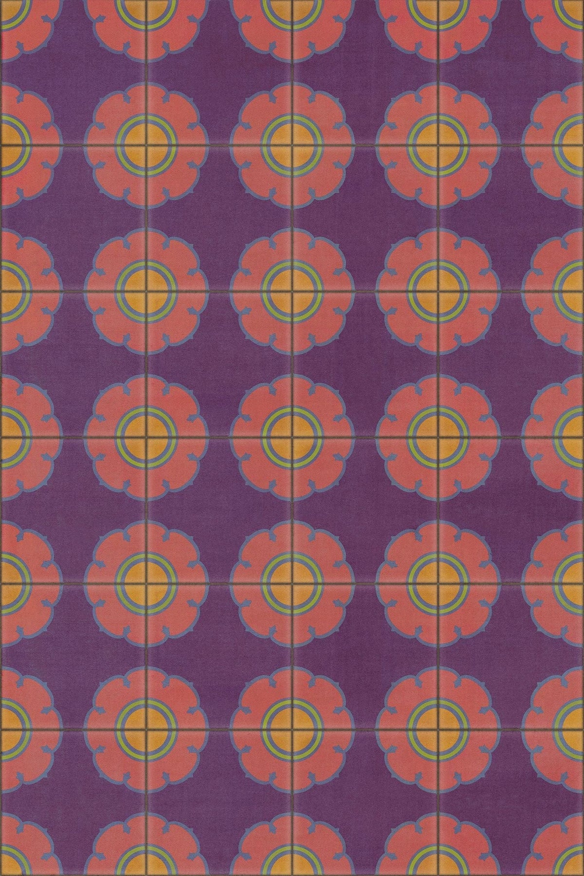Vintage Vinyl Rug - Pattern 78 - Tutti Frutti