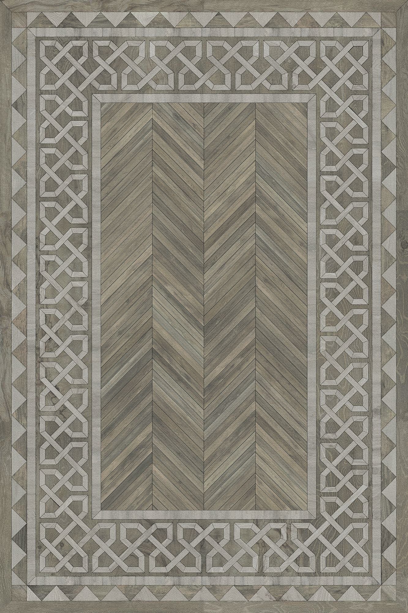 University Wood Frame Vintage Vinyl Rug