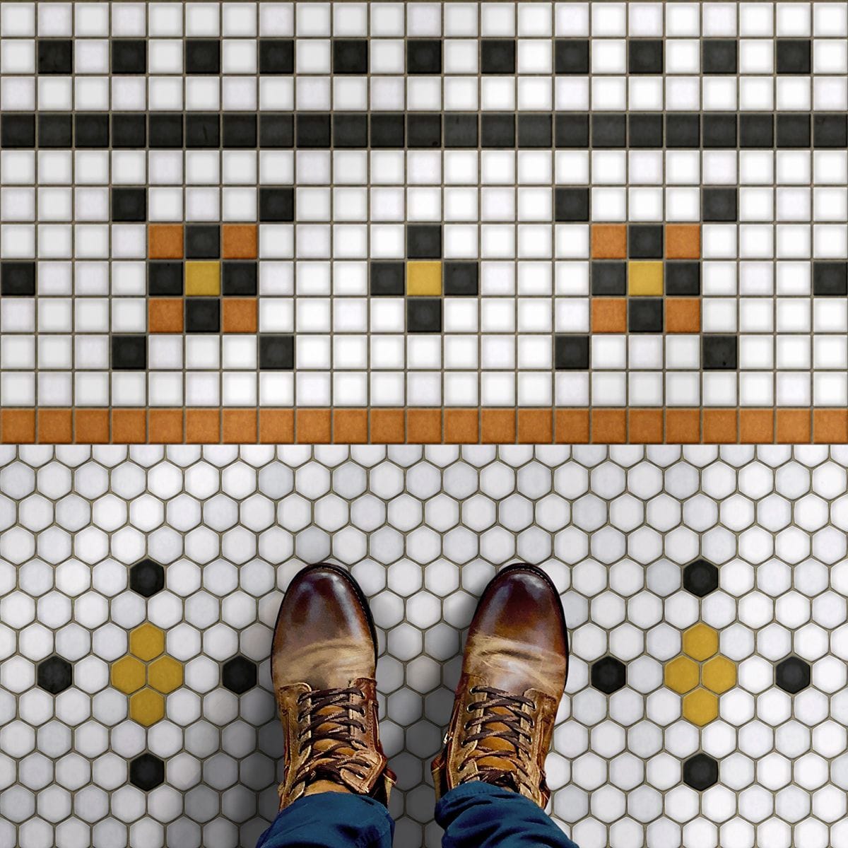 Vintage Vinyl Rug - Mosaic G - Rawson Street
