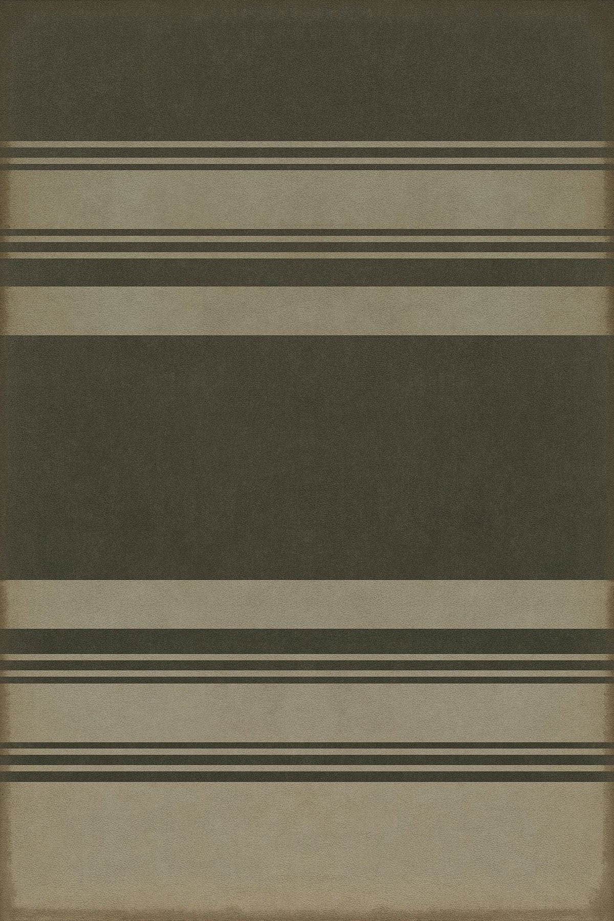 Vintage Vinyl Rug - Pattern 50 - Organic Stripes Black and Tan