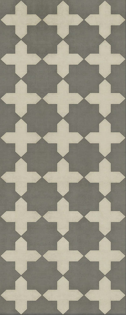 geometric crosses vinyl rug