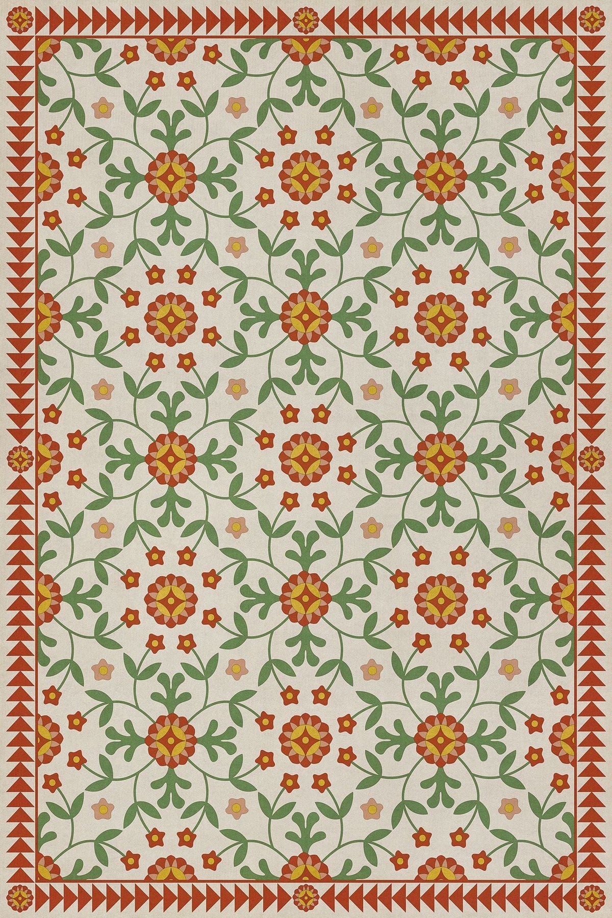 Vintage Vinyl Rug - Whig Rose - Contemplation - 20"X30"