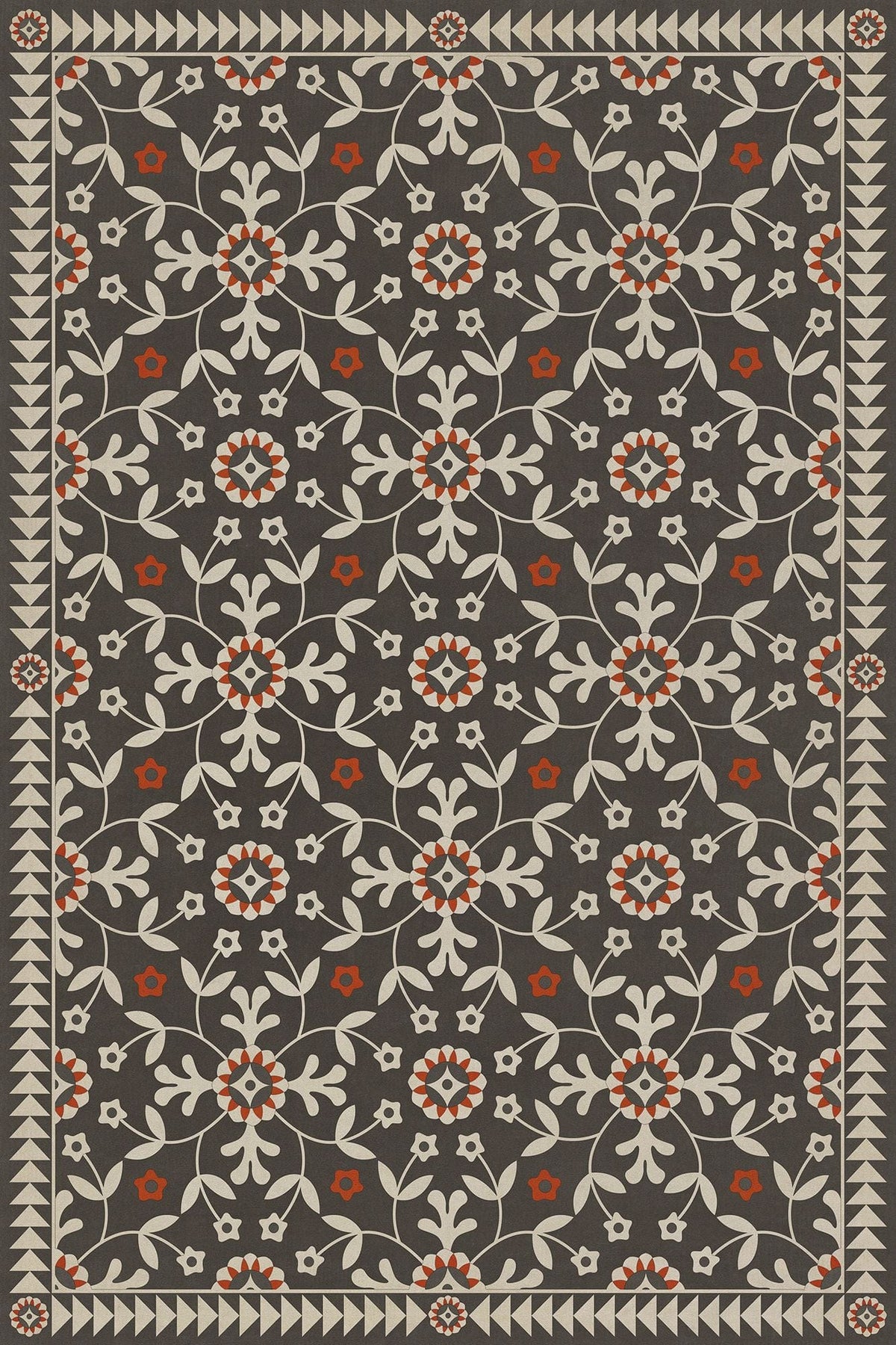 Vintage Vinyl Rug - Whig Rose - Time Takes It All - 20"X30"