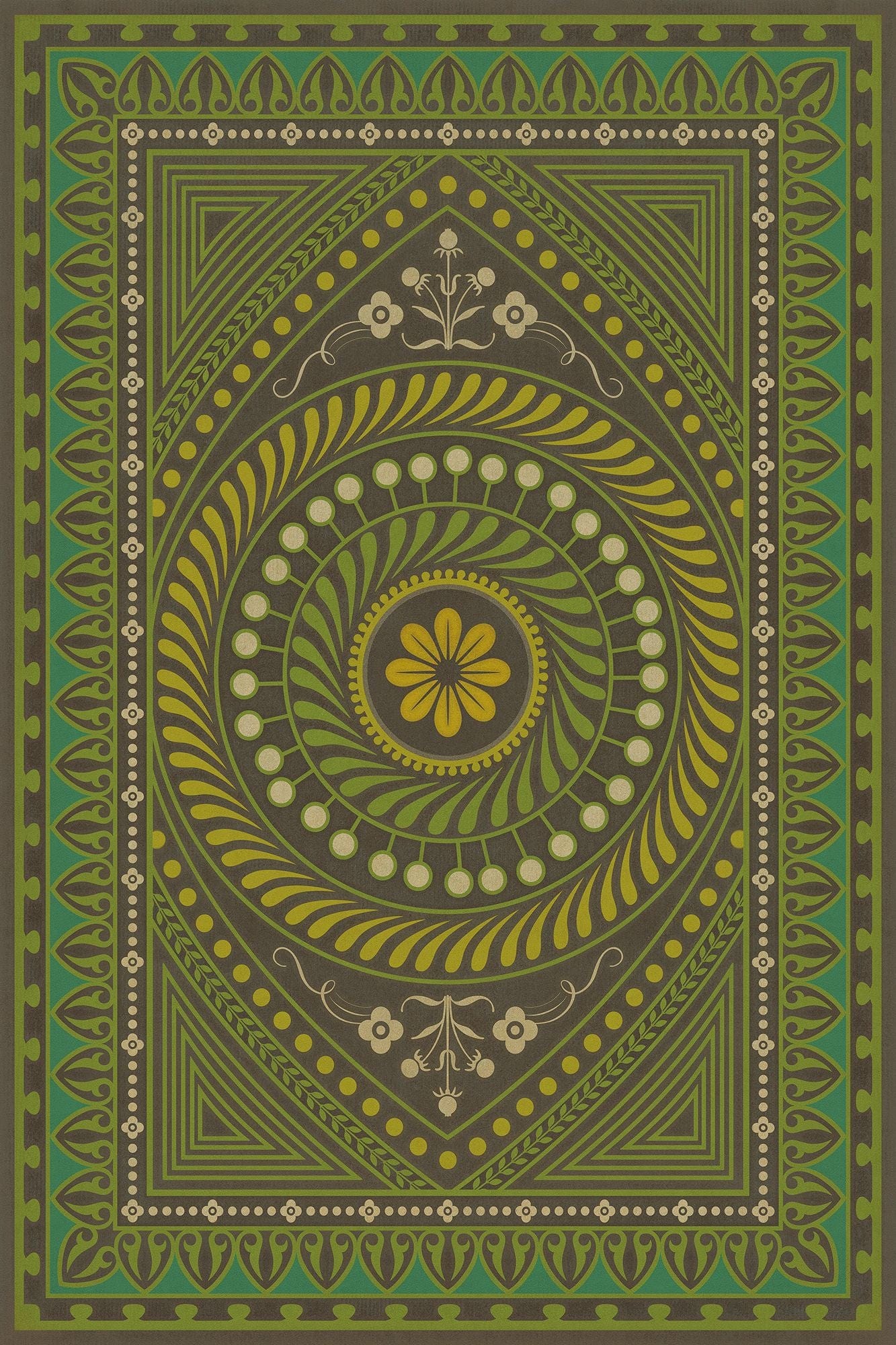 Classic Ornate Tapestry Vinyl Rug - Pattern 75