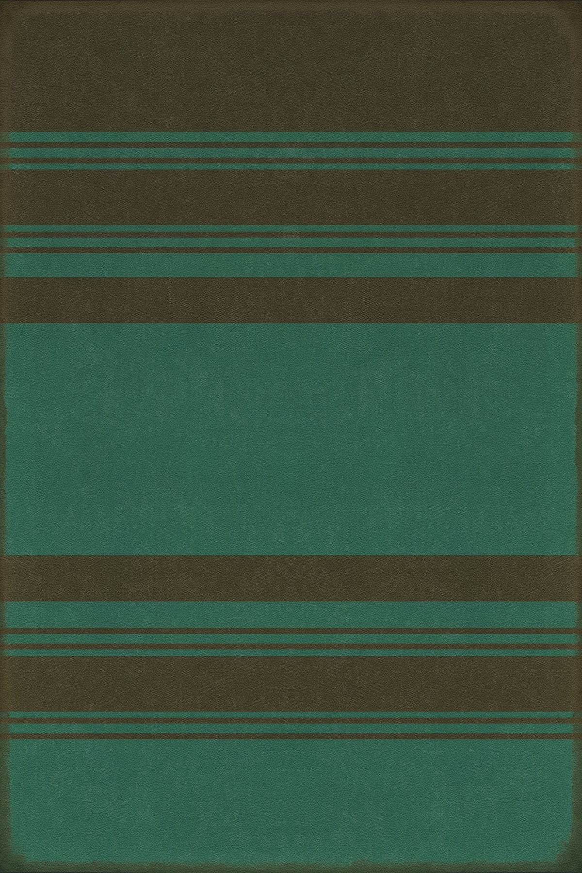 Vintage Vinyl Rug - Pattern 50 - Organic Stripes Black and Teal